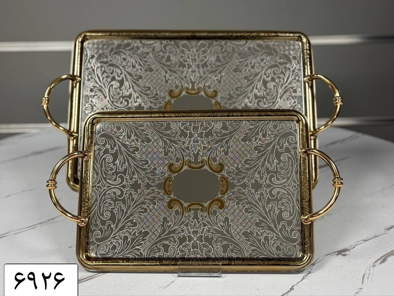 سینی چای جفتی استیل وارداتی مورگن کد ۶۹۲۶