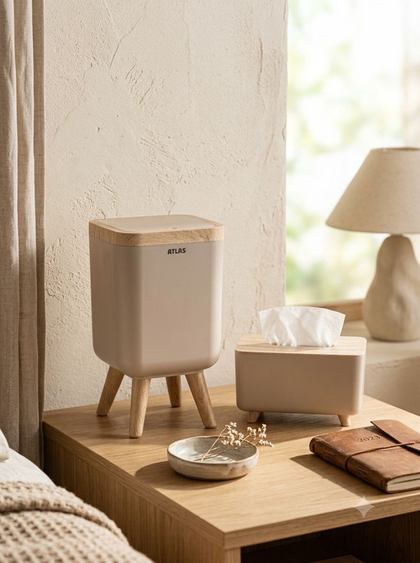 سطل دتمال پایه دار طرح چوب